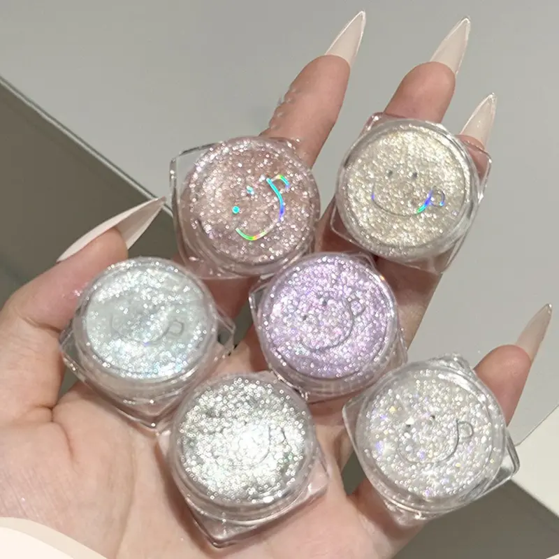 Diamond Purple Liquid Gel Eyeshadow Pearl Glitter Body Highlighter Sequins Monochrome Shimmer Brighten High Gloss Quick Drying