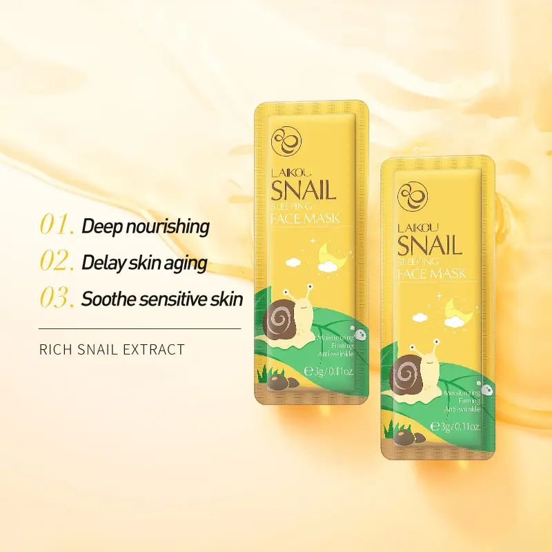 LAIKOU 5 pcs Moisturizing Facial Mask Anti Wrinkle Hydrating Face Sleeping Mask Brightening Night Face Jelly Mask Anti Aging