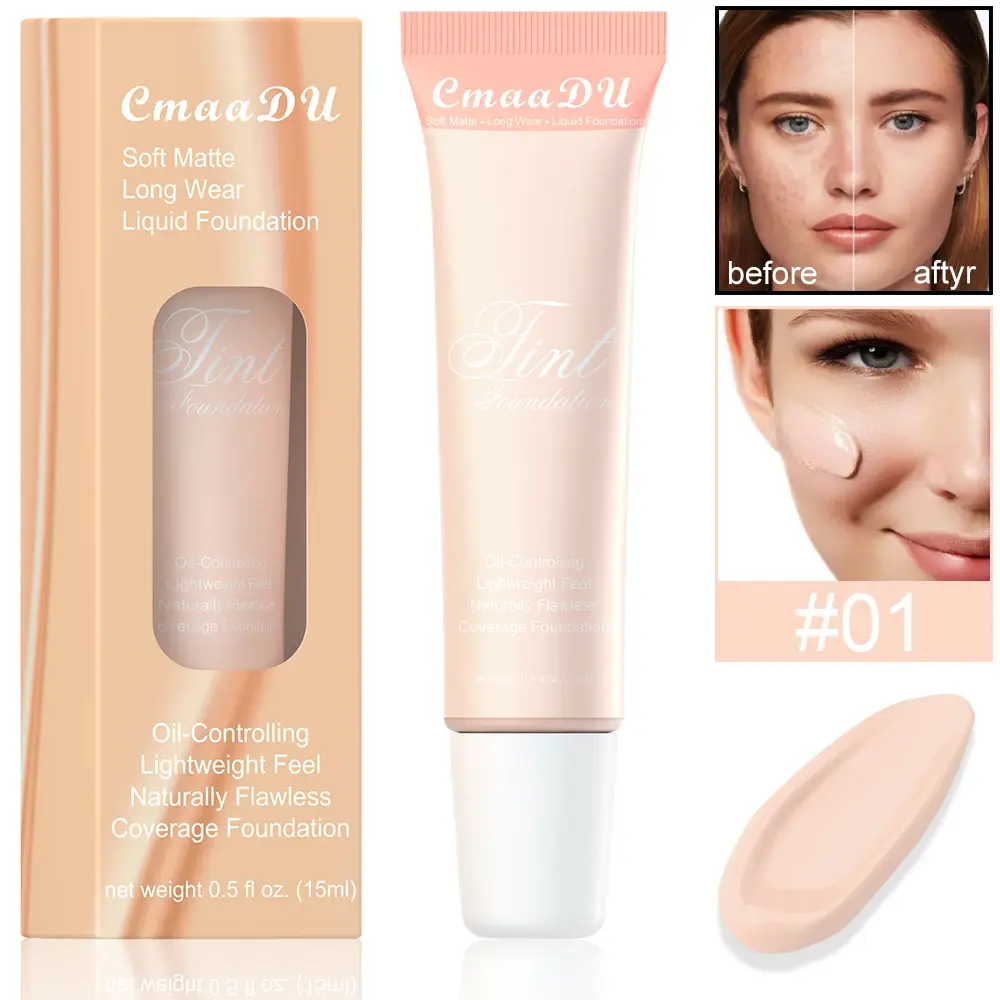 4 Colors Liquid Foundation High Coverage Makeup Base Cream Lasting Concealer BB Cream Matte Finish Waterproof Face Corrector
