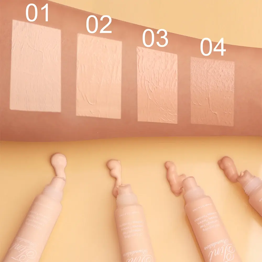 4 Colors Liquid Foundation High Coverage Makeup Base Cream Lasting Concealer BB Cream Matte Finish Waterproof Face Corrector