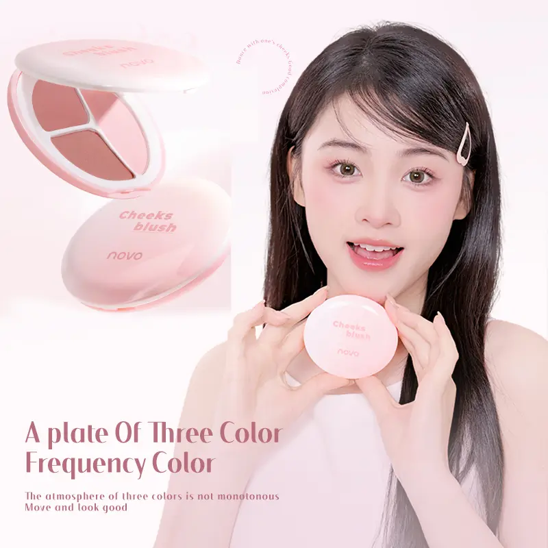 Three-colour Face Blusher Palette Matte Natural Cheek Tint Brighten Waterproof Face Contouring Cosmetics Blush Powder Makeup