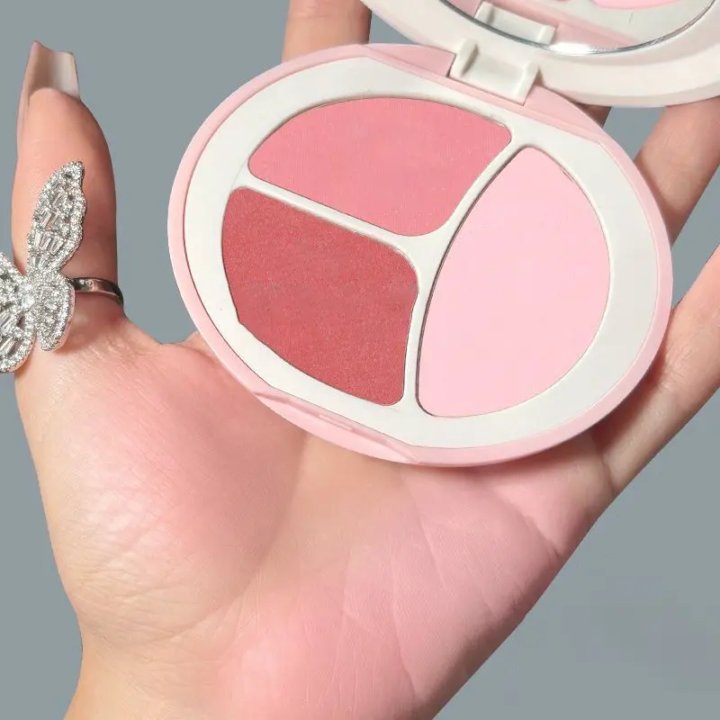 Three-colour Face Blusher Palette Matte Natural Cheek Tint Brighten Waterproof Face Contouring Cosmetics Blush Powder Makeup