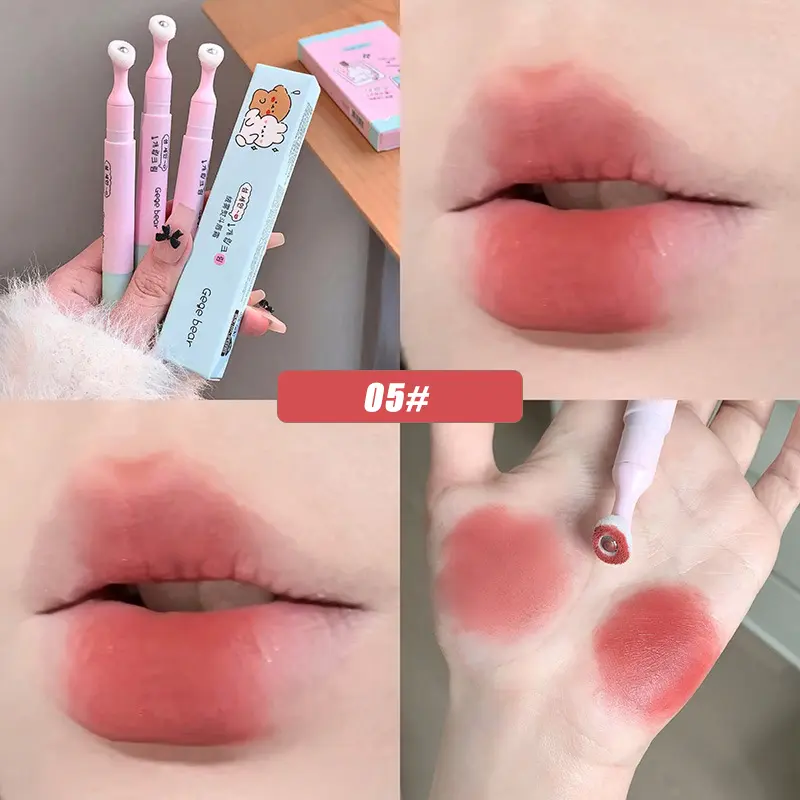 Velvet Iron Lip Cream Silky Matte Female Natural Red Bean Paste Lip Mud Party Waterproof Long Lasting Lip Glaze Cute Makeup Set