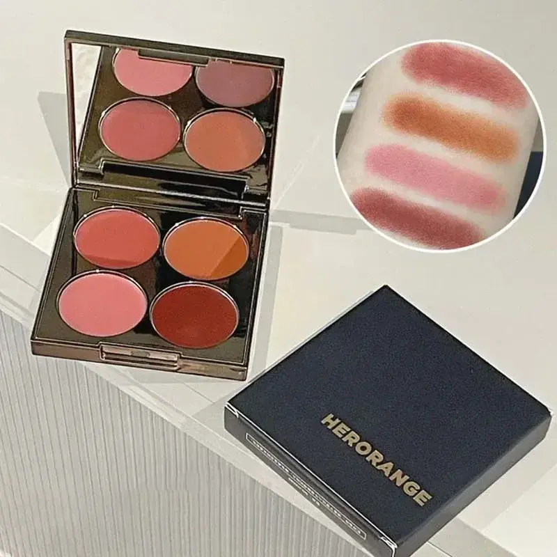 Retro Reddish Brown Blusher Palette Multi-purpose Nude Cream Cheek Blush Contour Lip Mud Natural Matte Face Rouge Shadow Palette