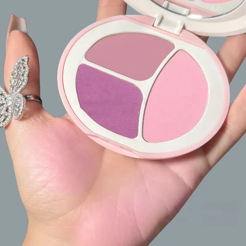 Three-colour Face Blusher Palette Matte Natural Cheek Tint Brighten Waterproof Face Contouring Cosmetics Blush Powder Makeup
