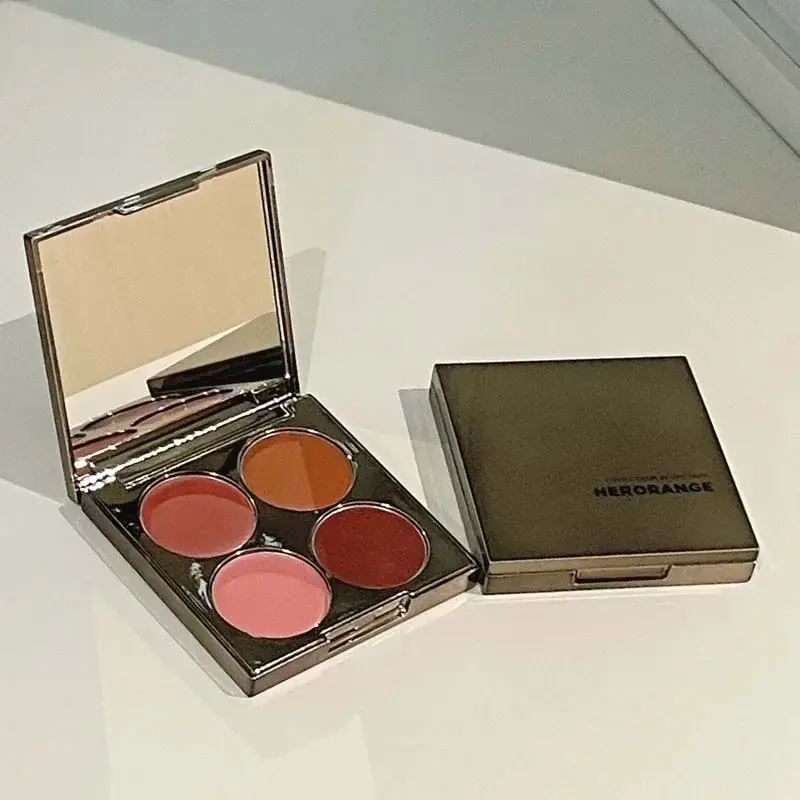 Retro Reddish Brown Blusher Palette Multi-purpose Nude Cream Cheek Blush Contour Lip Mud Natural Matte Face Rouge Shadow Palette