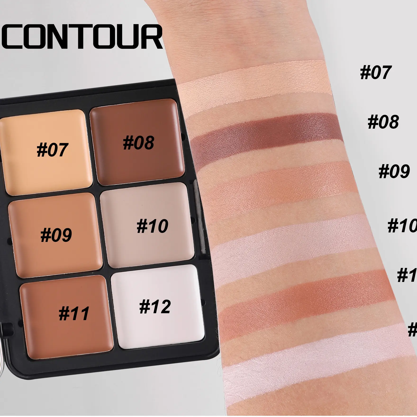 12-color Iron Box Concealer Blush Cream Matte Highlight Contour Makeup All-in-one Rouge Palette Full Coverage Makeup Corrector
