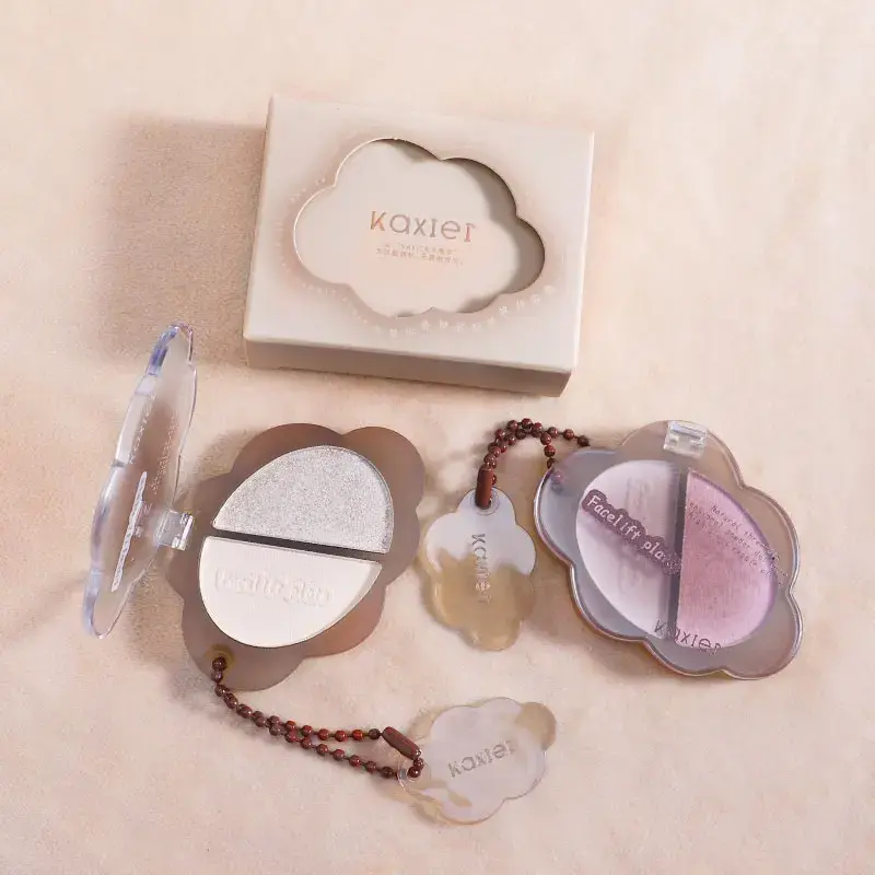 Two-color Matte White Pearl Highlighter Palette High-gloss Face Lift Contour Shadow Brightening Lying Silkworm Eyeshadow Makeup
