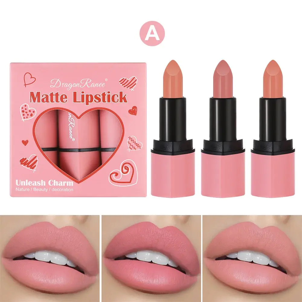 Heart-shaped Velvet Smooth Lipstick Long Lasting & Waterproof Matte Non-Stick Cup Nude Color Lip Balm Makeup Lip Cosmetics