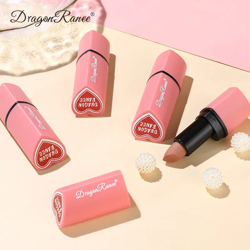 Heart-shaped Velvet Smooth Lipstick Long Lasting & Waterproof Matte Non-Stick Cup Nude Color Lip Balm Makeup Lip Cosmetics