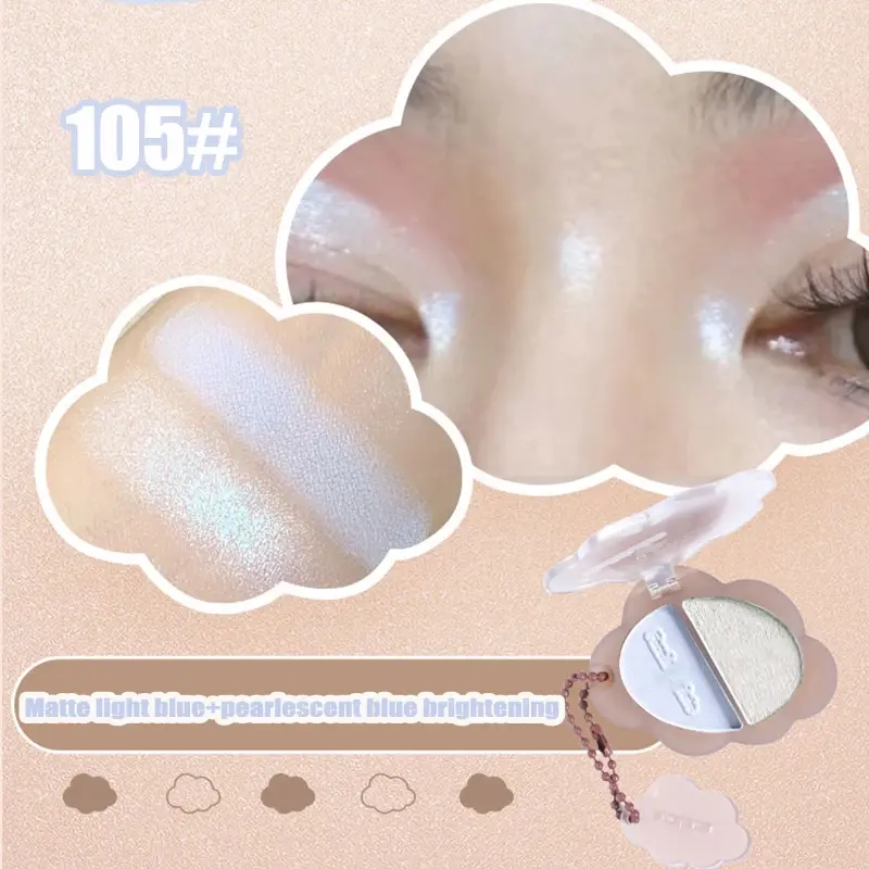 Two-color Matte White Pearl Highlighter Palette High-gloss Face Lift Contour Shadow Brightening Lying Silkworm Eyeshadow Makeup
