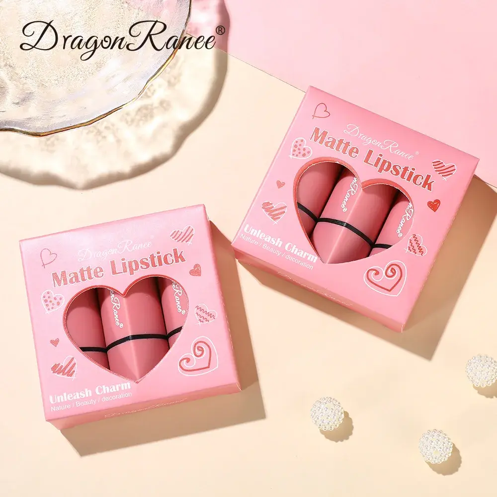 Heart-shaped Velvet Smooth Lipstick Long Lasting & Waterproof Matte Non-Stick Cup Nude Color Lip Balm Makeup Lip Cosmetics