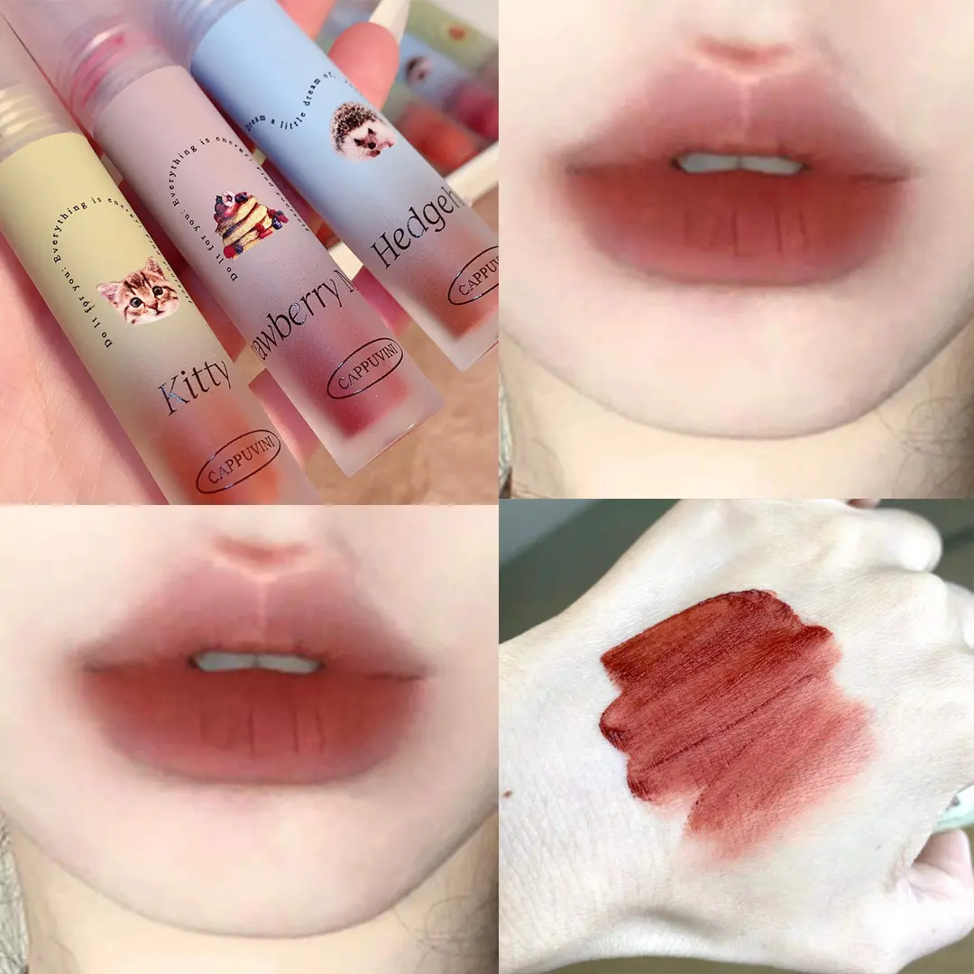 1/3pcs Nude Liquid Lipstick Set Velvet Matte Lip Gloss Long Lasting Non-stick Cup Lip Mud Tint Cream Makeup Pigment Cosmetics