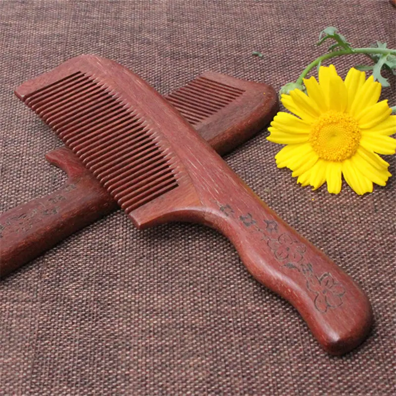 Wooden Comb Salon Fragrance Anti Static Long Wide Tooth Home Use Natural Sandalwood Comb Massage Hair Tools 1pcs