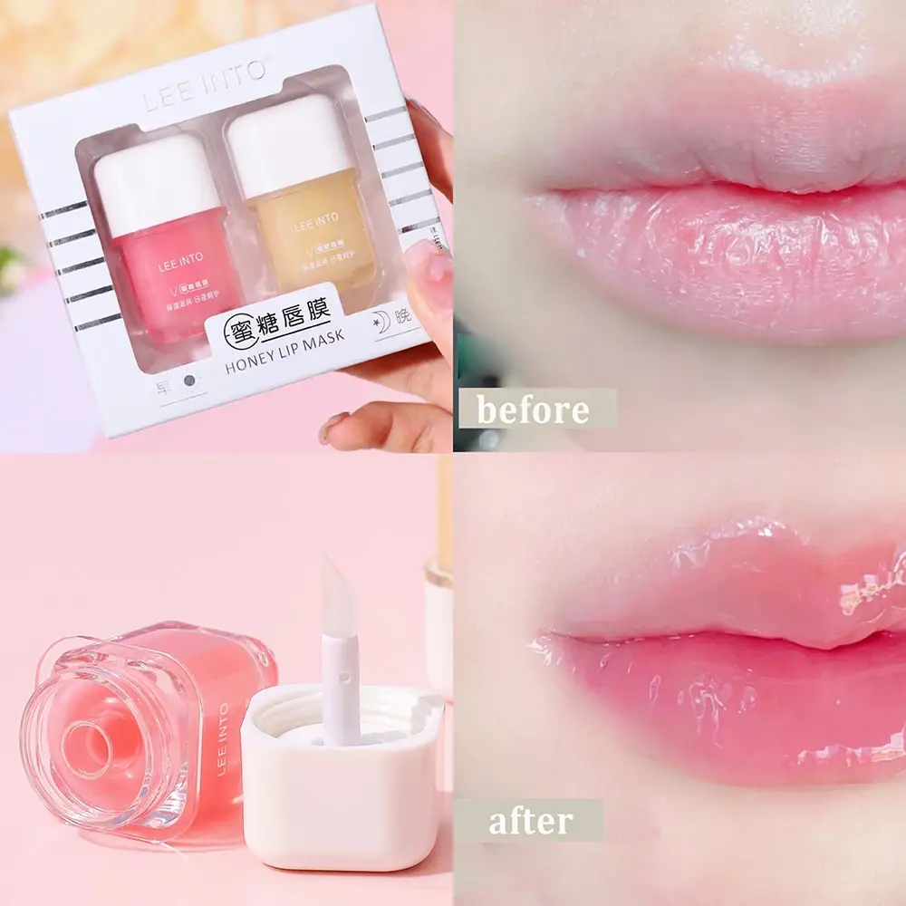 Vitamin E Day & Night Lip Mask Set Moisturizing Lip Repair Lighten Lip Wrinkles Set Makeup Natural Plant Lip Care Jelly Lip Balm