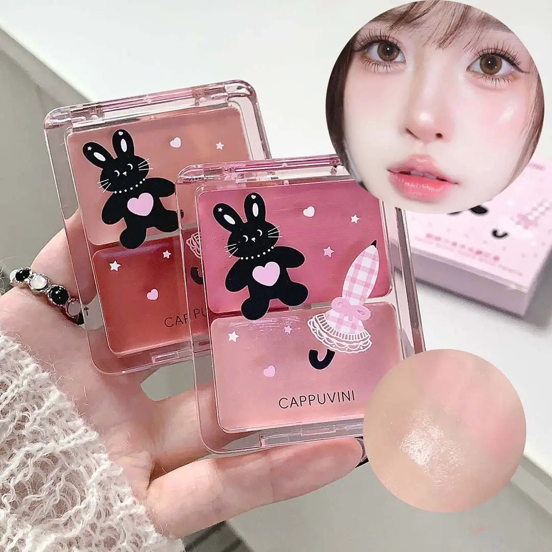 Water Shining Cheek Blush Highlighter Cream High Gloss Glitter Rouge Natural Brighten Face Contouring Blush Highlighter Makeup