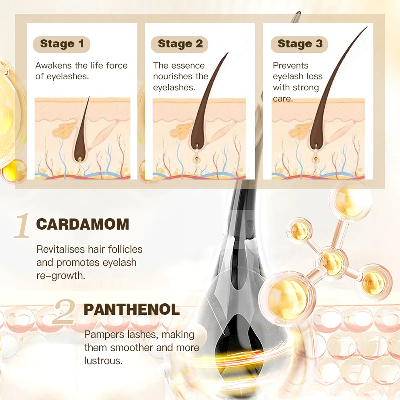 2pcs/Set Mascara Waterproof Lengthens Eyelashes Growth Serum Set Lasting Styling Quick Dry Curling Eyelash Silk Extension Cream