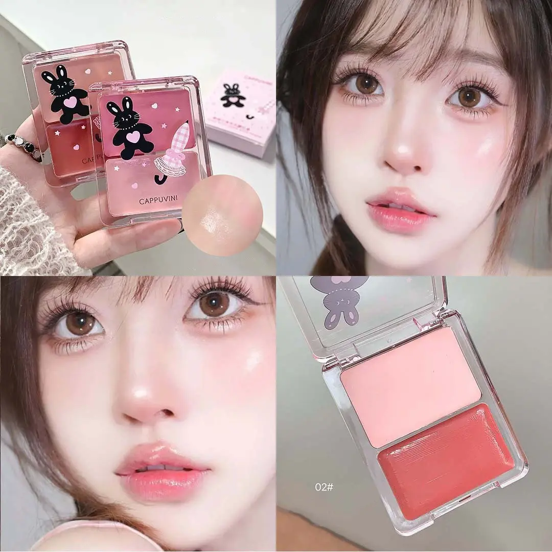 Water Shining Cheek Blush Highlighter Cream High Gloss Glitter Rouge Natural Brighten Face Contouring Blush Highlighter Makeup