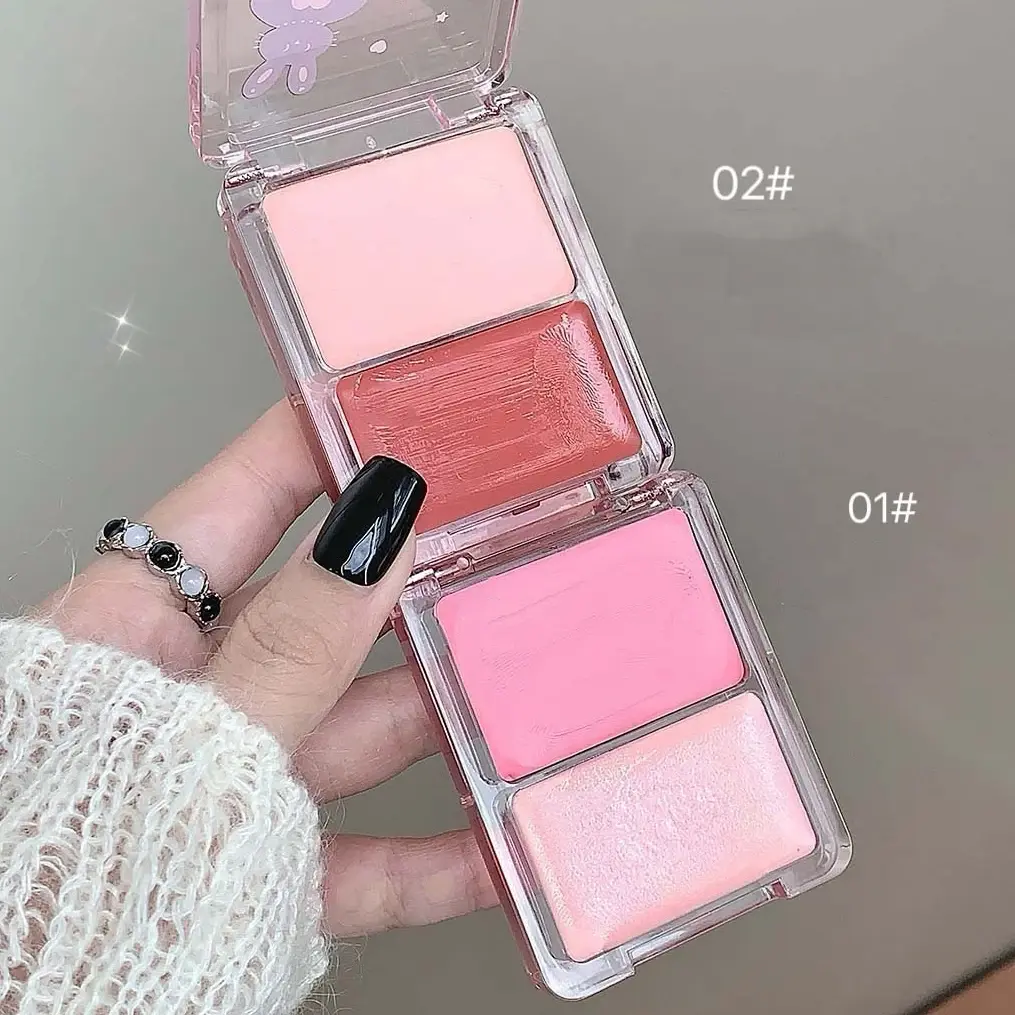 Water Shining Cheek Blush Highlighter Cream High Gloss Glitter Rouge Natural Brighten Face Contouring Blush Highlighter Makeup