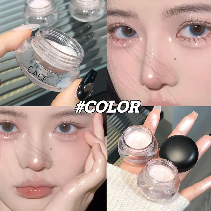 Pearl Gloss Highlighter Paste Makeup Wet Shine Diamond Glitter Eyeshadow Cream Monochrome Crystal Clear Sparkling Highlight Gel