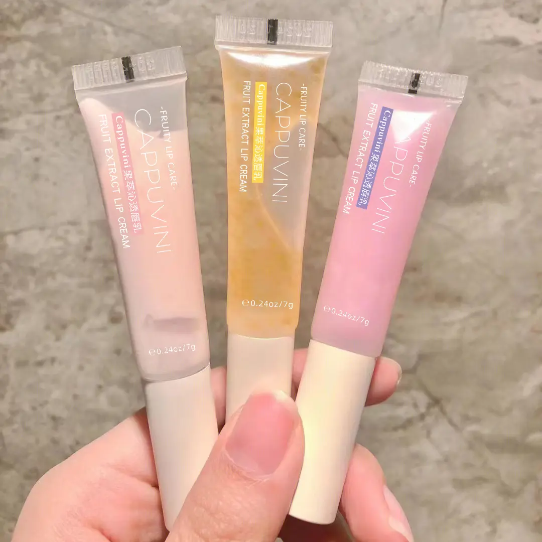 Fruity Flavor Lip Balm Lip Milk Cream Moisturizing Transparent Lipstick Coconut Grape Hydrating Jelly Lip Care Oil Cosmetic Base