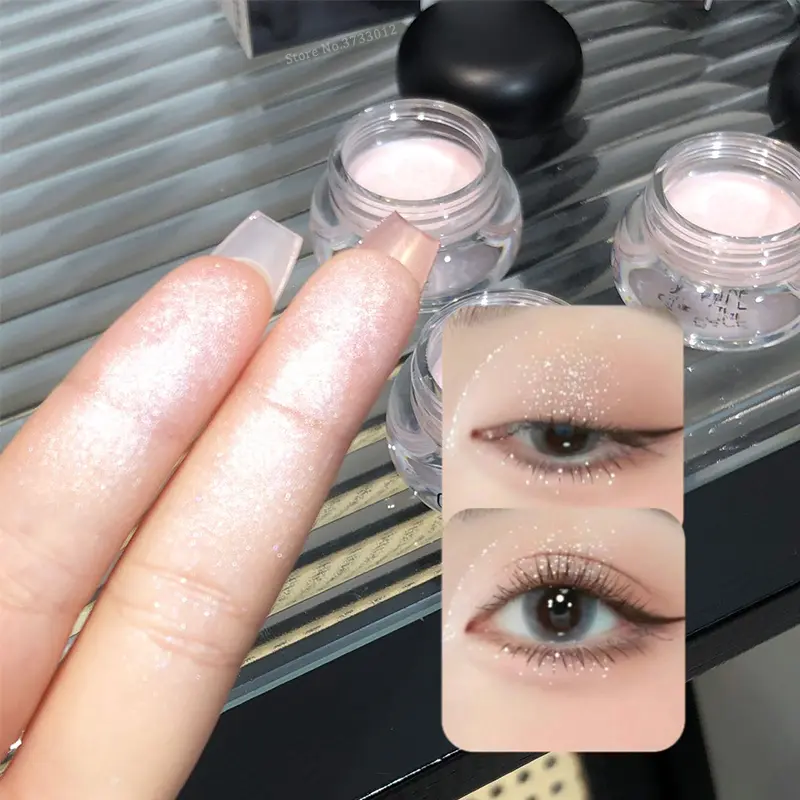 Pearl Gloss Highlighter Paste Makeup Wet Shine Diamond Glitter Eyeshadow Cream Monochrome Crystal Clear Sparkling Highlight Gel