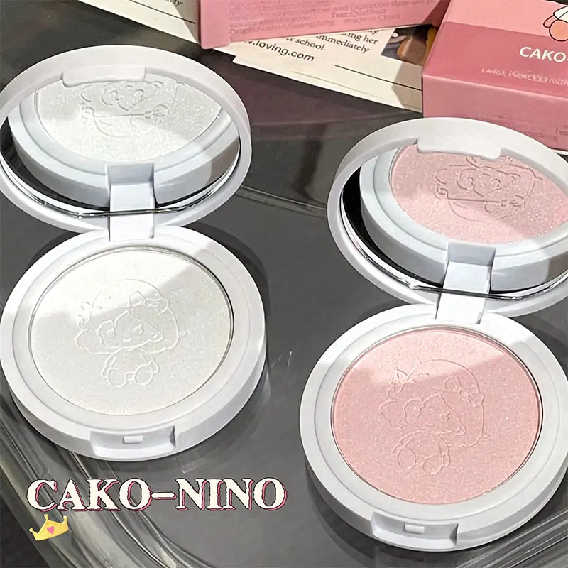 Silver White Highlighter Palette Water Gloss Press Powder Clear Glitter Face Brightening Three-dimensional Contouring Makeup