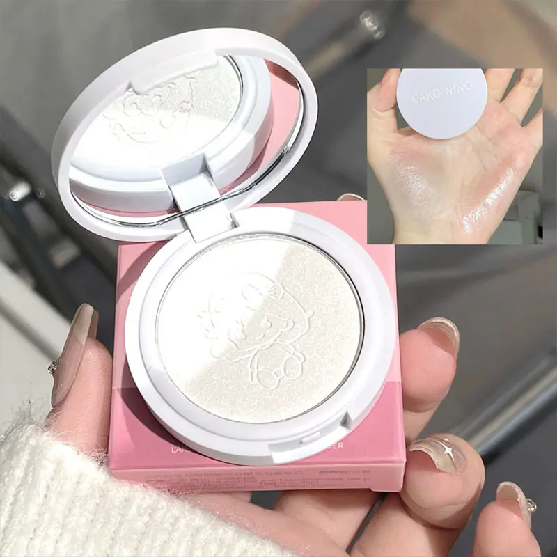 Silver White Highlighter Palette Water Gloss Press Powder Clear Glitter Face Brightening Three-dimensional Contouring Makeup