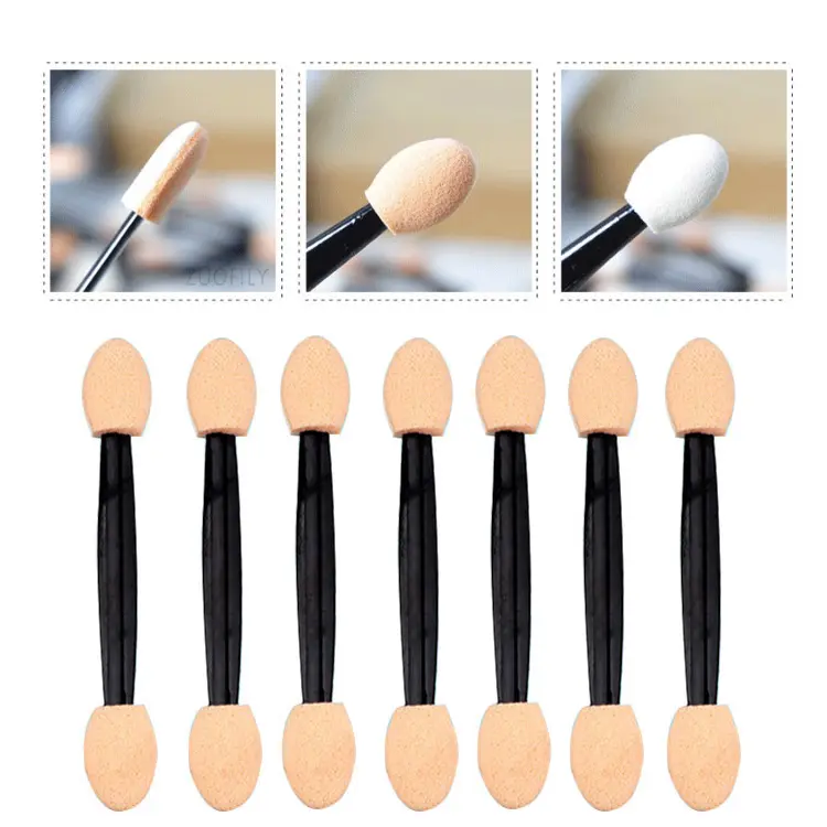 30/50/100 PCS Disposable Eyeshadow Brush Dual Sided Sponge Nylon Sets Make up Eye Shadow Brushes For Cosmetic Applicator Makeup