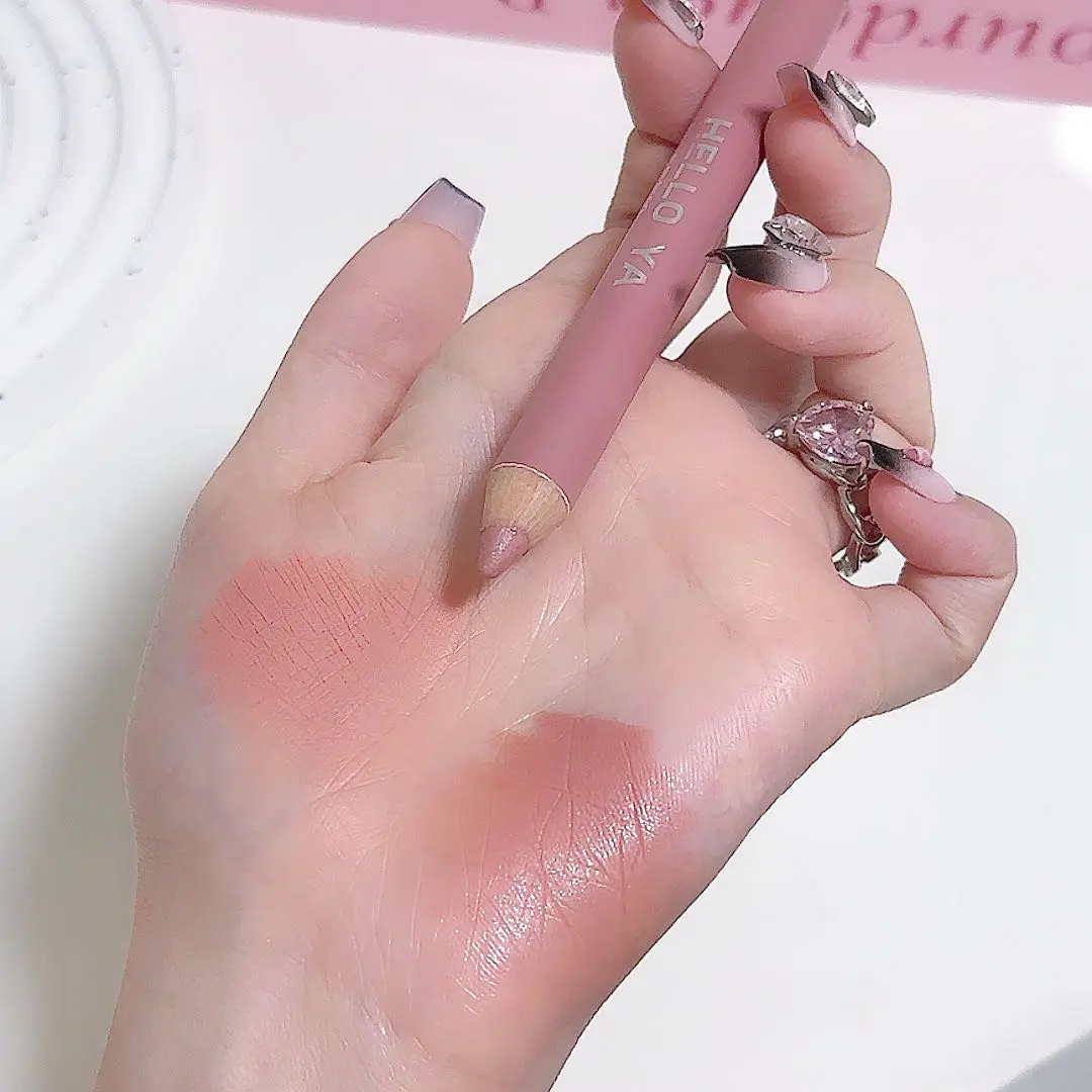 Double Head Nude Rose Face Blusher Lying Silkworm Eye Shadow Creamy Mousse Multi-purpose High Gloss Face Shaping Crayon Pencil