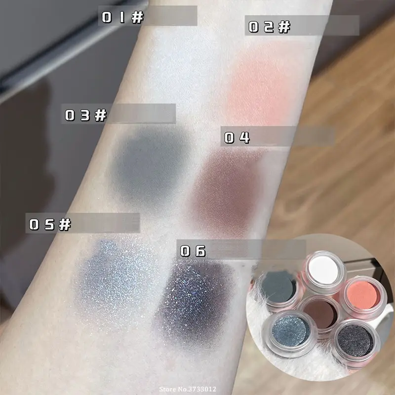 Glitter Blue Grey Eyeshadow Palette Pearlescent Diamond Monochrome Highlighter Powder Brighten Shiny Smoky Black Dark Eye Makeup