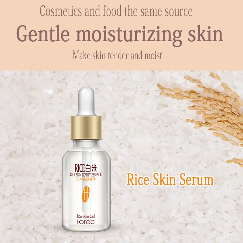 White Rice 15ml Face Serum Hyaluronic Acid Liquid Essence Shrink Pore Moisturizing Oil Control Anti-Wrinkle Skin Care for Women
