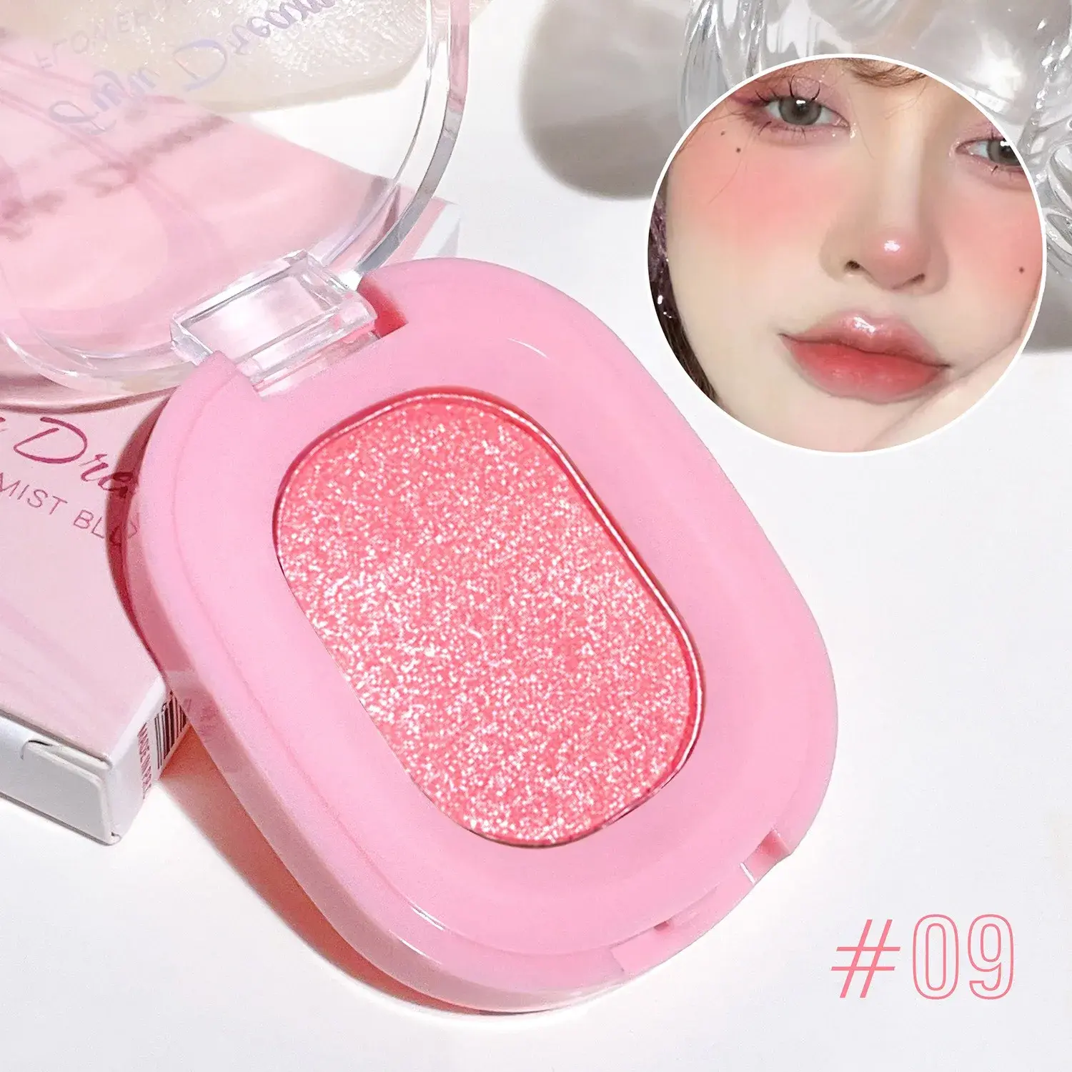 Monochrome Shimmer Pink Blush Powder Palette Shiny Blusher Fine Matte Brightens Rouge Natural Nude Cheek Contour Trimming Makeup