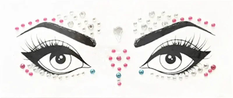 1PC Face Jewels Crystal Eyes Tattoos Transfer Eyeshadow Eyeliner Face Stickers Body Eye Accessories Glitter 4 Styles