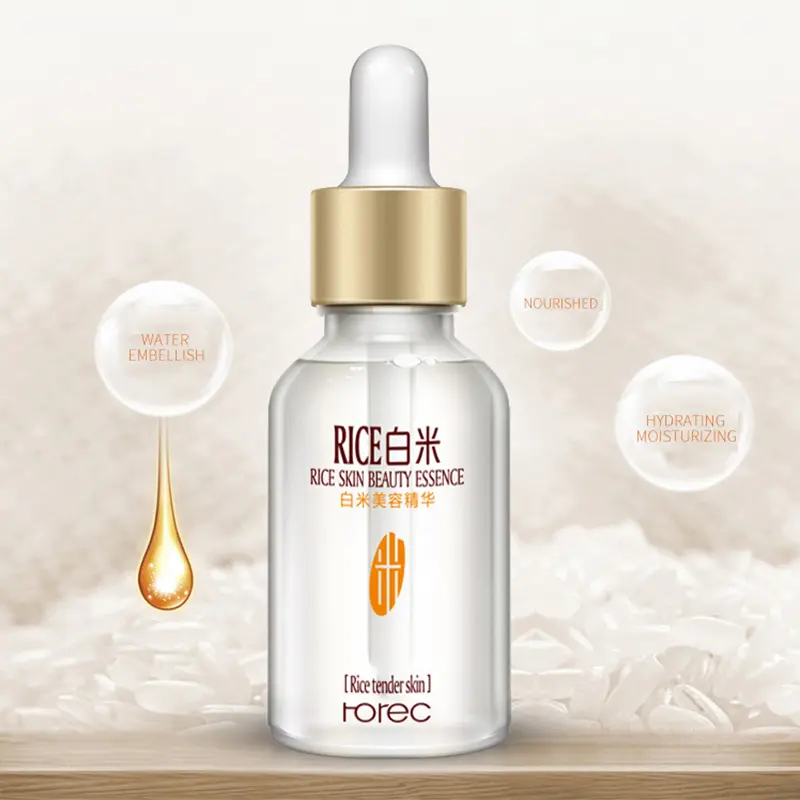 White Rice 15ml Face Serum Hyaluronic Acid Liquid Essence Shrink Pore Moisturizing Oil Control Anti-Wrinkle Skin Care for Women