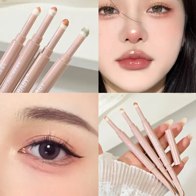 Machete Double-end Eyeliner Lying Silkworm Gel Pencil Soft Pigment Waterproof Silky Glitter Matte Lower Eyelids Eye Shadow Pen