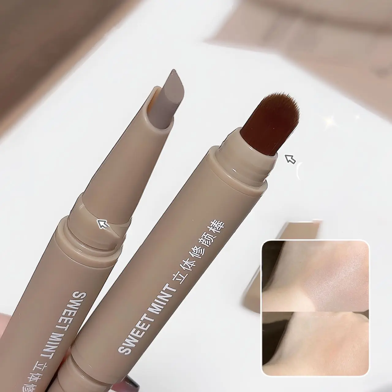 Waterdrop Facial Contouring Stick Brightening Corrector Nose Shadow Sculpting Natural 3D Highlighter Shading Blending Makeup