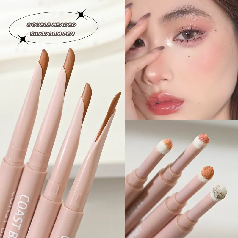 Machete Double-end Eyeliner Lying Silkworm Gel Pencil Soft Pigment Waterproof Silky Glitter Matte Lower Eyelids Eye Shadow Pen