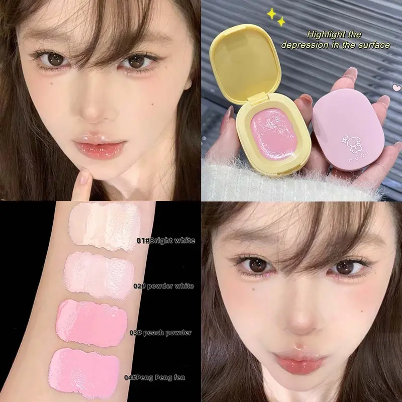 Bright Three-dimensional Blusher Multi-purpose Paste Silky Moisturizing High Gloss Matte Pink Natural Brighten Cheek Highlighter