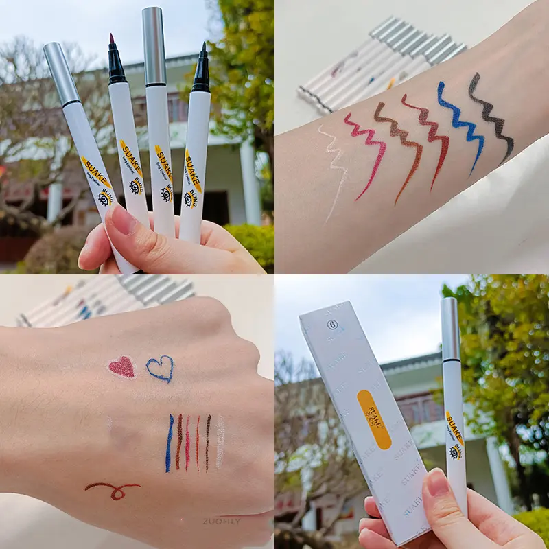 Make-up Brown White Colored Eyeliner Pencil Waterproof Long-lasting Liquid Eye Liner Silkworm Pen Fast Dry Cosmetics for Eyes