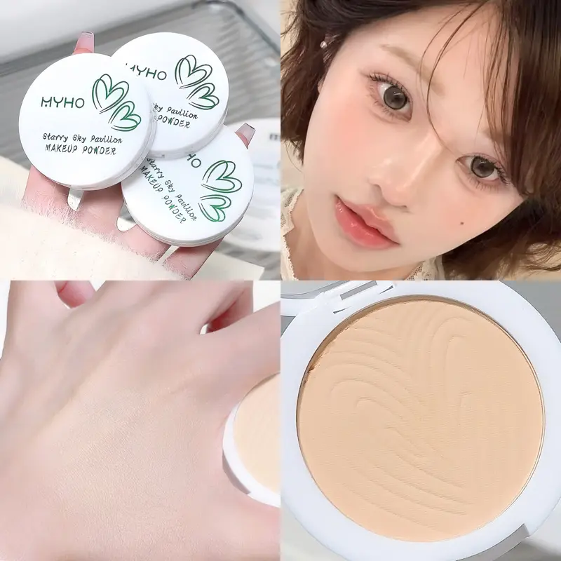 Oil Control Matte Smooth Face Powder Long Lasting Makeup Setting Powder Non Caking Pressed Powder Waterproof Sweat-Resistant