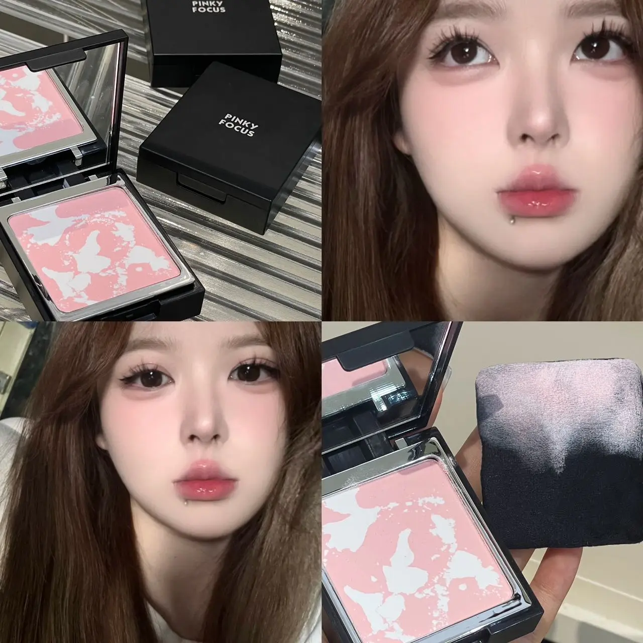 Brightening Violet Setting Powder Oil Control Makeup Lasting Smooth Dry Powder Whitening Matte Press Powder With Velvet Puff