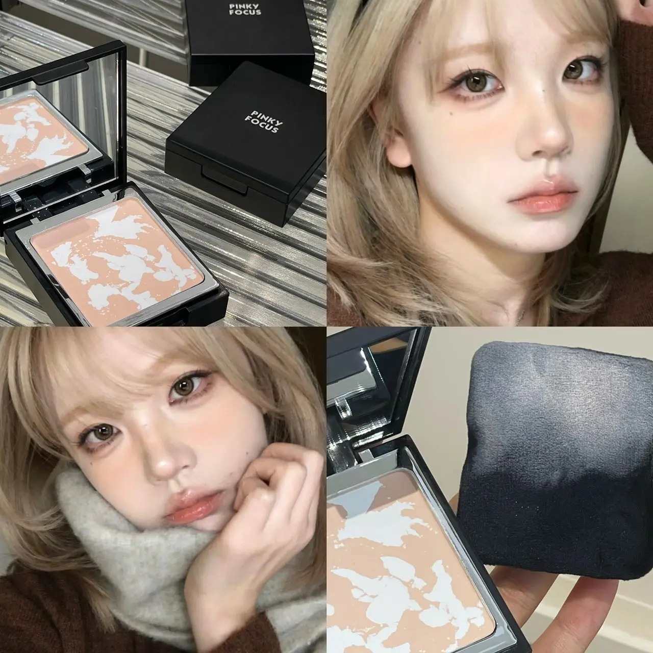 Brightening Violet Setting Powder Oil Control Makeup Lasting Smooth Dry Powder Whitening Matte Press Powder With Velvet Puff