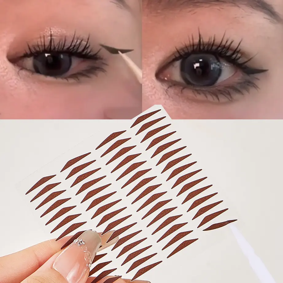 1Pack Triangle Eyeliner Stamp Sticker Temporary Tattoo Eyeliner Sticker Makeup Decals Waterproof Self Adhesive Eyeliner Patch
