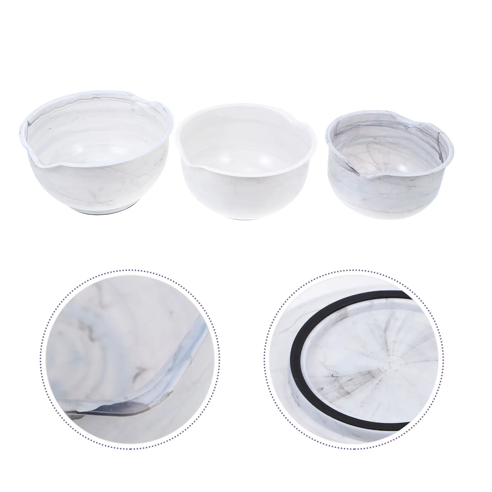 3 Pcs Fruit Salad Mixing Salad PP Unbreakable Storage Vegetable Bowl Food Storage Bowl Fruit Vegetable