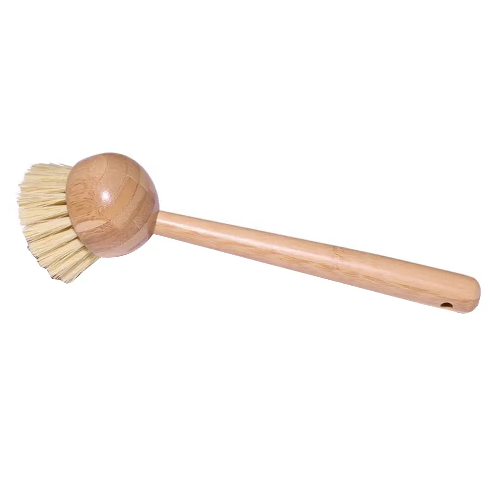 Bamboo Cleaning Brush Kitchen Tools Dishwasher Scrubber Wok Pan Washer Reusable Wash Easily Sisal Hemp Vegetables Fruit Tool