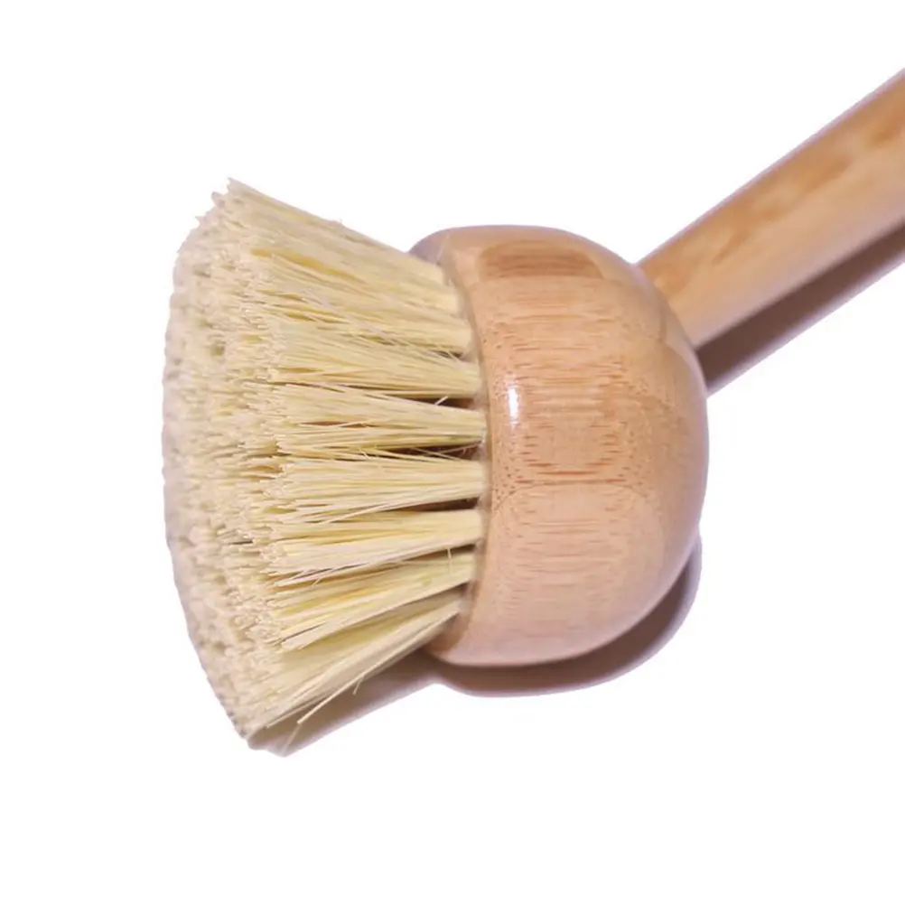 Bamboo Cleaning Brush Kitchen Tools Dishwasher Scrubber Wok Pan Washer Reusable Wash Easily Sisal Hemp Vegetables Fruit Tool