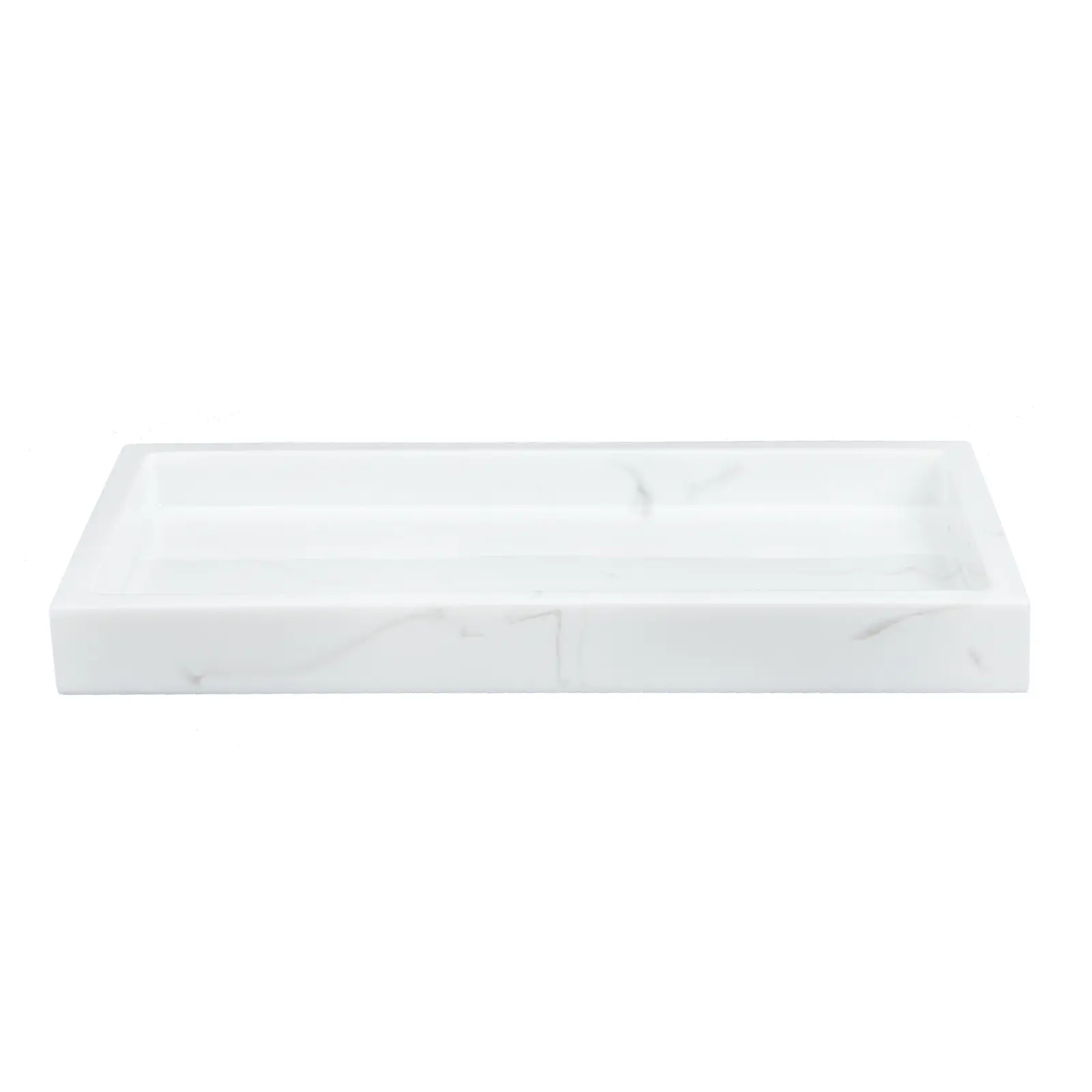 Marble Grain Tray Ink White Random Pattern High Grade Material Smooth Surface Bathroom Vanity Countertop Toiletries Resin