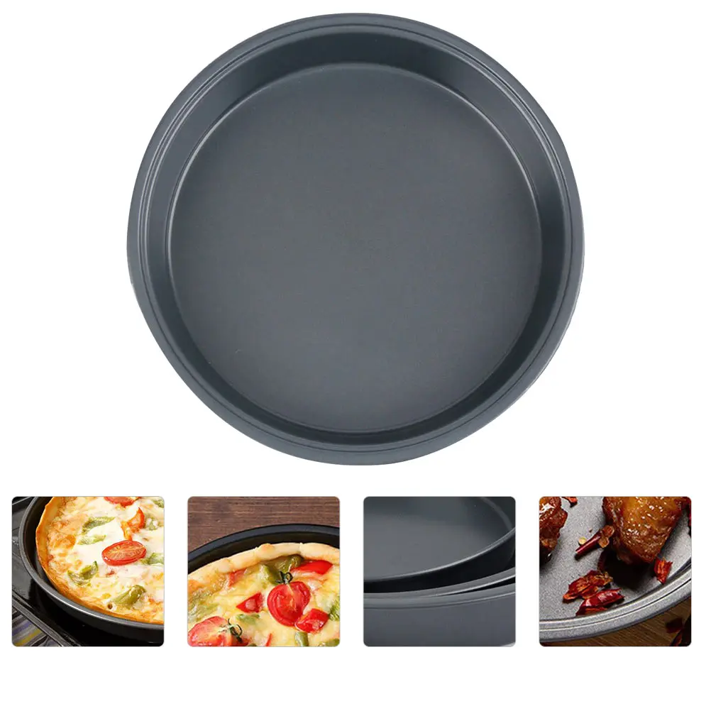 2 Pcs Steel Baking Tray 21 5cm 16 5cm Round Cake Pan Pizza Plate Kitchenware High Temperature Resistance Pan High Temp