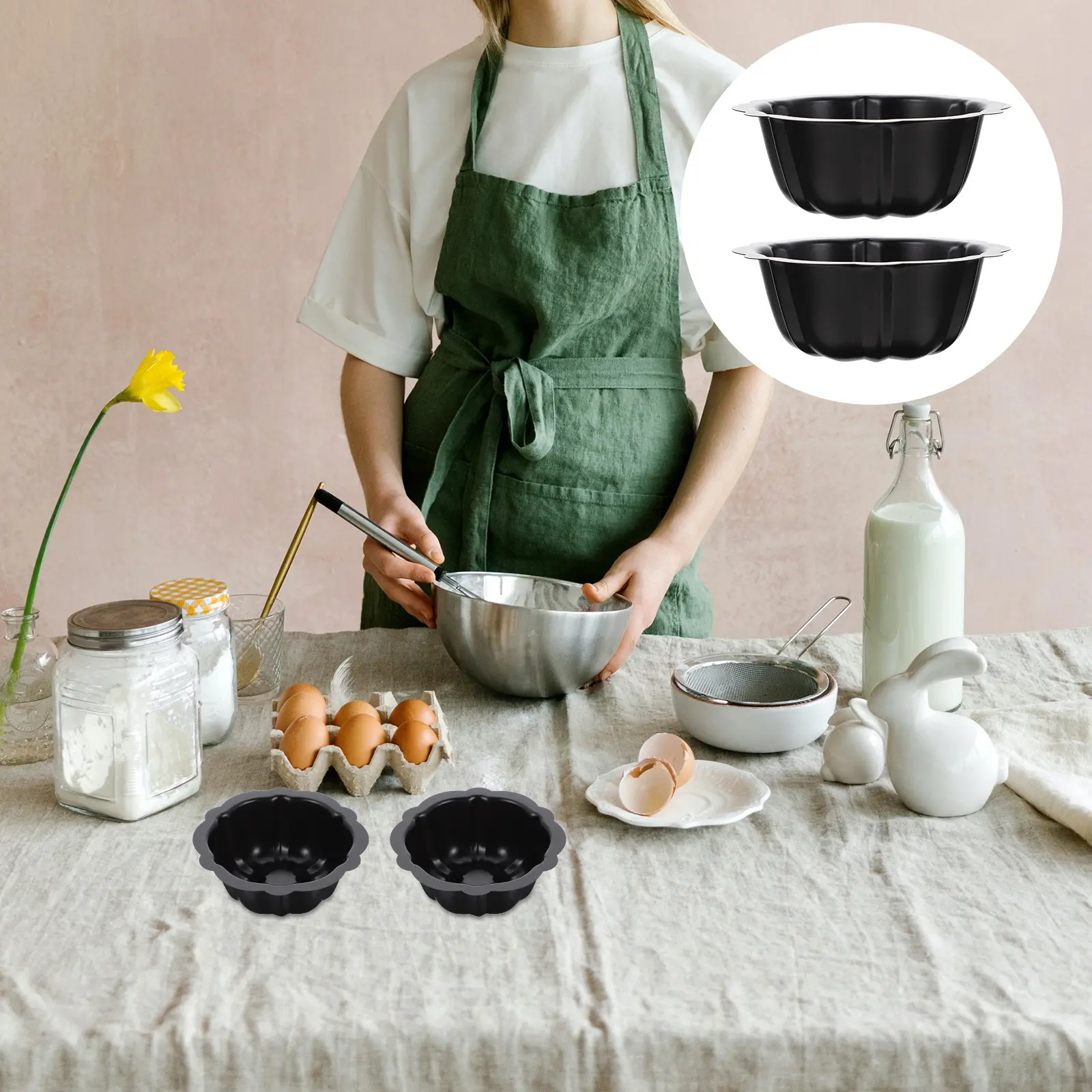 2 pcs Cake Mold Carbon Steel Mini Pumpkin Shaped Dessert Molds Biscuit Cookie Stencils DIY Baking Tools Reusable Nonstick
